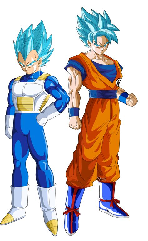 Fanart de Goku y Vegeta en una pose romántica