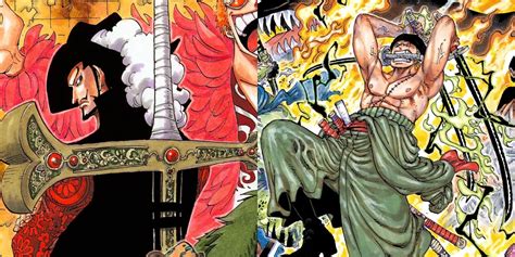 Mihawk observando a Zoro