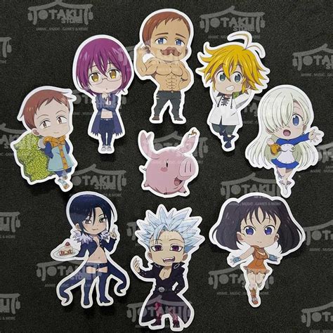 Personajes de Nanatsu no Taizai en formato sticker