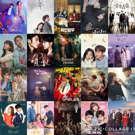 Collage de pósters de doramas shojo coreanos