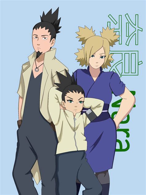 Shikamaru y Temari con su hijo Shikadai