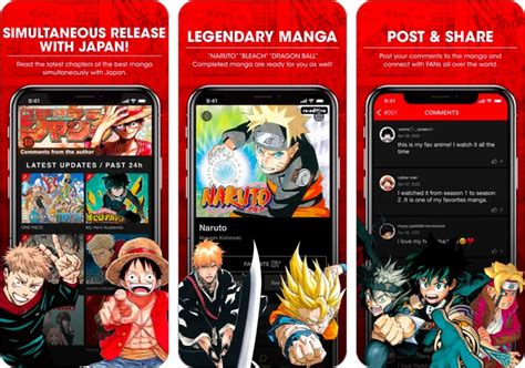 Interfaz de una aplicación de lectura de manga