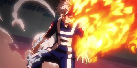Shoto Todoroki usando su quirk en combate