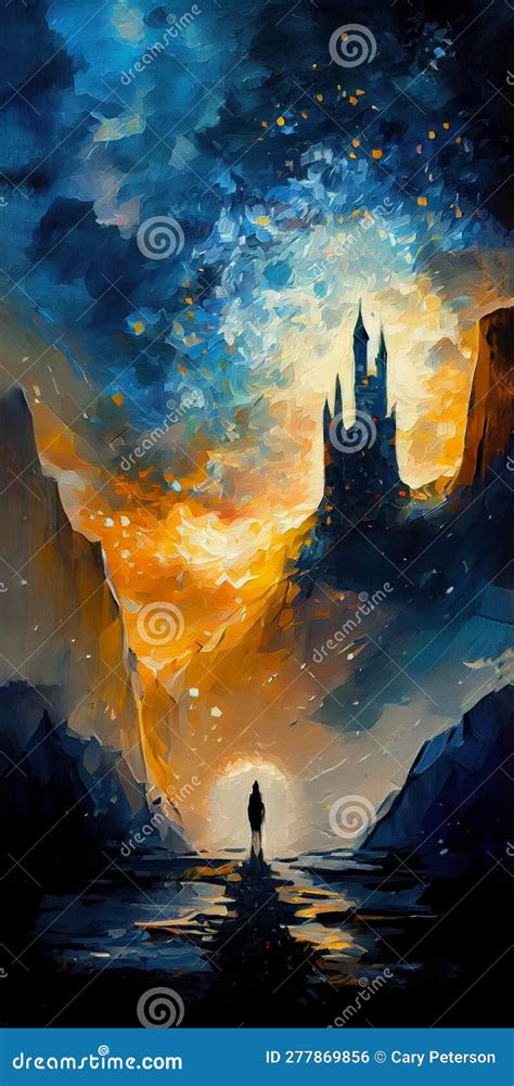 Ilustración de un abismo profundo con estrellas