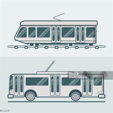 Ilustración de un tranvía en movimiento
