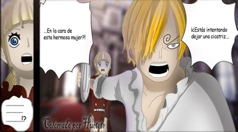 Sanji protegiendo a una mujer
