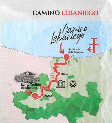 Mapa del Camino Lebaniego y el Camino de Santiago en Cantabria