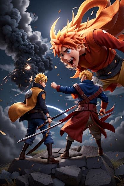 Naruto y Ichigo en batalla