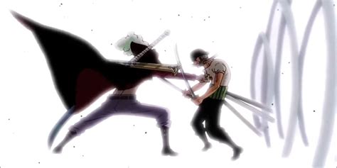 Zoro vs Mihawk en Baratie