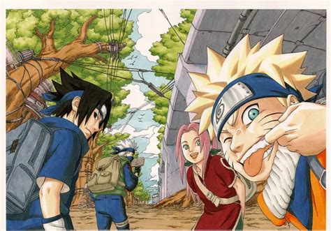 Naruto y sus amigos preparándose para los exámenes Chunnin