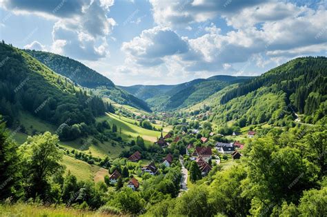 Paisaje de la Selva Negra con la cervecería Rothaus