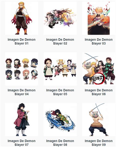 Comparativa de figuras de diferentes personajes de Demon Slayer