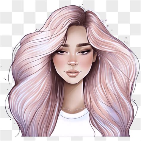 Ilustración de Nadia Bain con cabello rosa