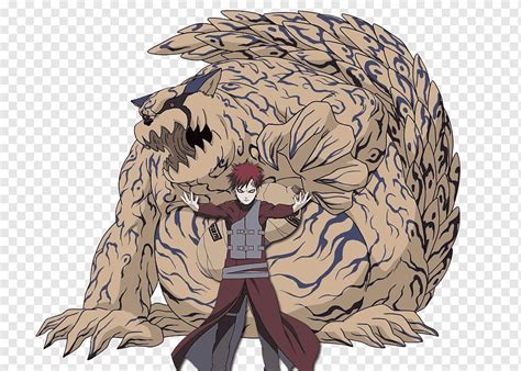 Gaara transformándose parcialmente en Shukaku