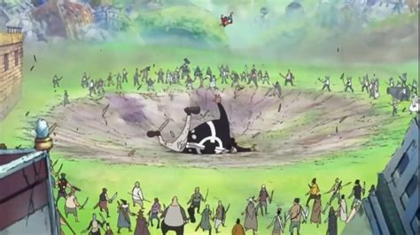 Luffy luchando contra un Pacifista