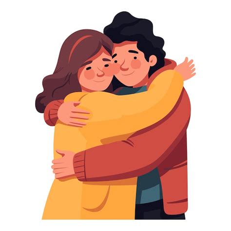 Ilustración de una tormenta y una pareja abrazándose