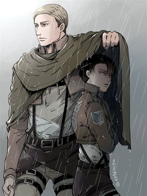 Ilustración fanart de la pareja Erwin x Levi (EruRi)