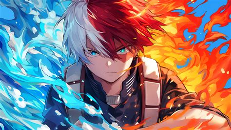 Montaje de diferentes versiones de Shoto Todoroki coloreado