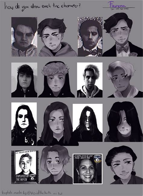 Varias imágenes y bocetos de Adam y otros personajes de The Mandela Catalogue