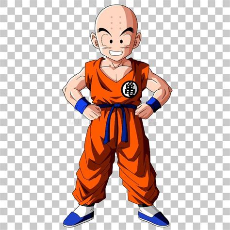 Krilin con su uniforme clásico de Dragon Ball
