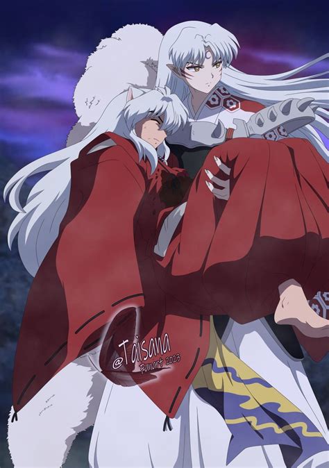 Ilustración de Inuyasha y Sesshomaru en un estilo artístico de fanfiction