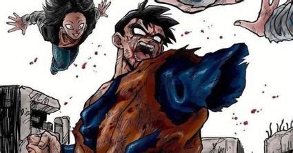 Gohan luchando contra los Androides 17 y 18