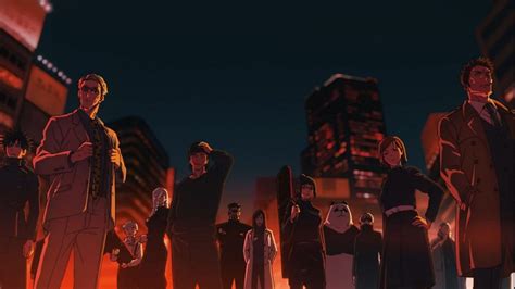 Escena del Incidente de Shibuya con múltiples hechiceros luchando