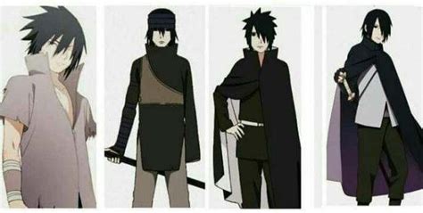 Evolución del diseño de vestimenta de Sasuke Uchiha