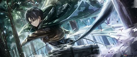 Escena de combate de Levi Ackerman