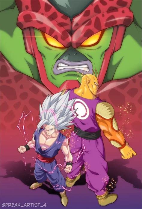 Gohan y Piccolo luchando contra Cell Max
