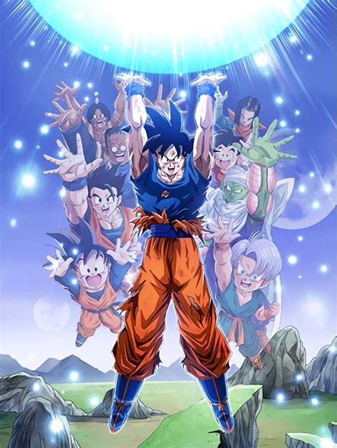 Krilin recibiendo la Genkidama de Goku