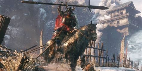 Ilustración de Gyobu a caballo en Sekiro