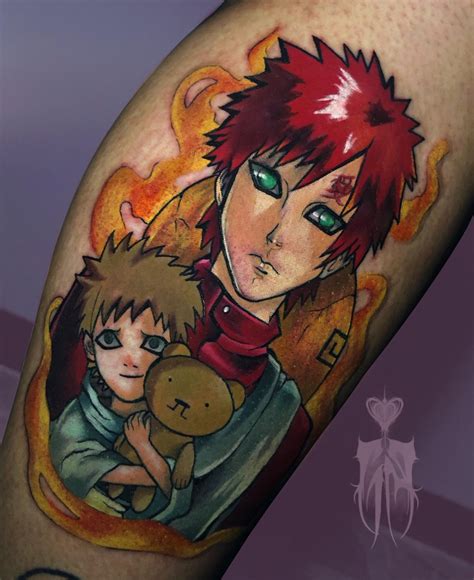 Tabla comparativa de ubicaciones comunes para el tatuaje de Gaara