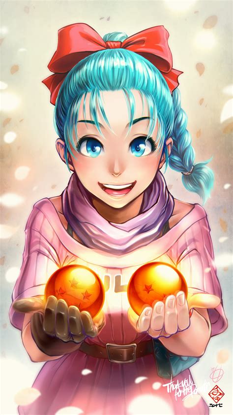 Ilustración de Bulma en estilo anime