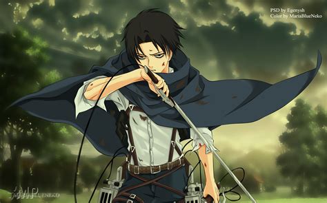 Levi Ackerman en una pose de combate