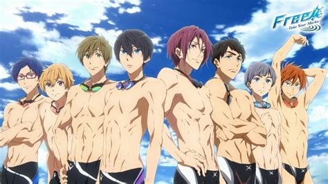 Ejemplo de fanservice en anime de natación (Free!)