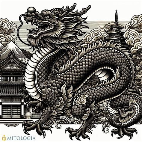 Dragón japonés con tres garras