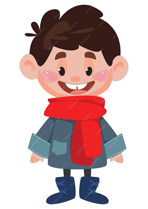 Niño con bufanda roja junto al árbol