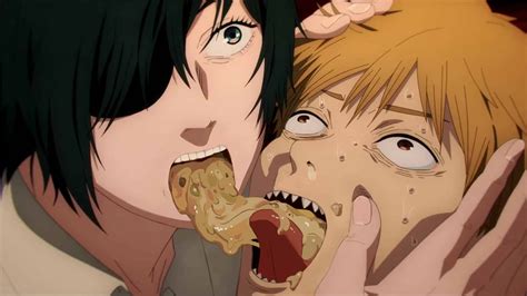 Ilustración de Denji y Himeno en Chainsaw Man