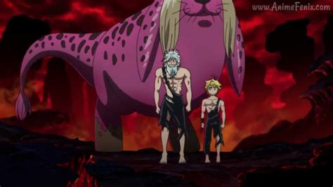 Meliodas y Ban abrazándose en el purgatorio