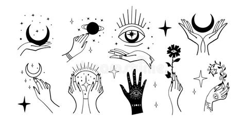 Ilustración de tatuajes mágicos expandiéndose