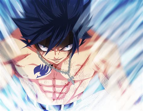 Gray Fullbuster utilizando su magia de hielo para defender a sus amigos