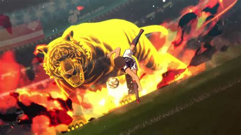 Esquema de los movimientos especiales de Captain Tsubasa: Tiro del Tigre