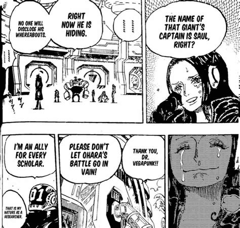 Nico Robin y Jaguar D. Saul reunidos en Elbaf.