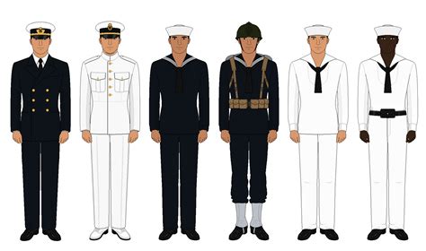 Variedad de uniformes de la Marina