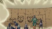 Kakashi usando el Elemento Tierra: Estilo Pared de Tierra