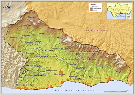 Mapa histórico de la Axarquía