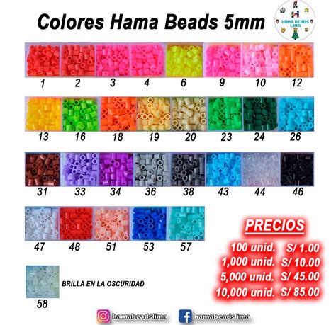 Muestra de los colores de Hama Beads necesarios para las Bolas de Dragón