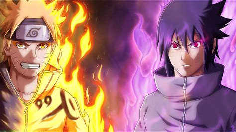 Ilustración de Naruto y Sasuke en combate