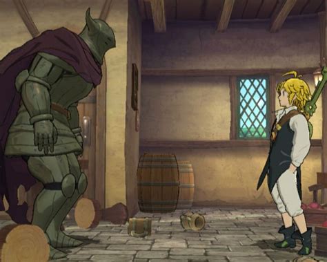 Meliodas y el Caballero Oxidado en la taberna